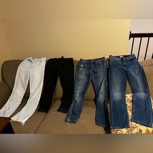 MOTHER Women's Straight Leg Jeans - Black, White, and Blue